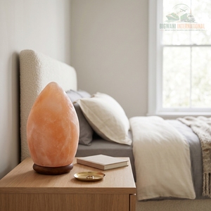 Lámpara de Cristal con Forma de Huevo y Base de Madera, Ecológica y Hecha a Mano para Decoración del Hogar y Oficina, Iluminación Ambiental y Purificación del Aire - Product Image 4