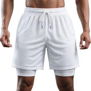 Wholesale Custom Double <b>Layer</b> Mesh Basketball Shorts Quick Dry Compression Training Shorts OEM Sportswear Factory - Product Image 1