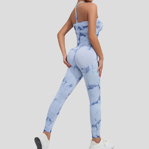 Conjunto Deportivo de Yoga Personalizado para Mujer, Talla Grande, para Gimnasio y Fitness, Bra Deportivo Sin Costuras, 2 Piezas, Leggings Tie Dye - Product Image 3