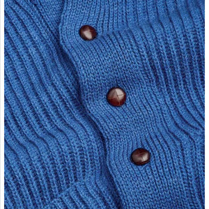 Cardigan en laine bleu pour homme, manches longues, col rabattu, épais, anti-boulochage, pour l'automne, couleur unie, fermeture boutonnée - Product Image 5