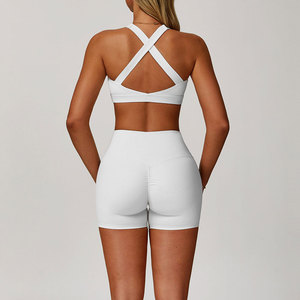 Ensemble de yoga lavande : Leggings évasés taille haute et veste longue zippée en Spandex/Nylon, extensible dans les quatre sens, respirant, sans coutures, couleur unie - Product Image 2