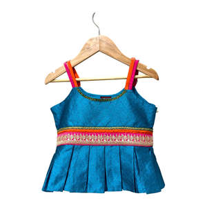 เสื้อ sharara ประดับของผู้หญิงในดีไซน์แขนกุดสีน้ำเงิน & สีชมพู - Product Image 6