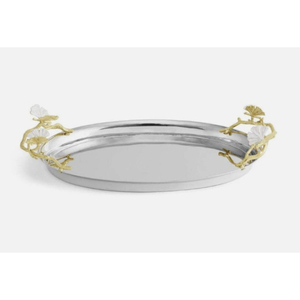 Plateau de service ovale élégant en acier inoxydable pour hôtellerie, avec poignées décoratives en laiton, à prix abordable – Vente chaude - Product Image 5