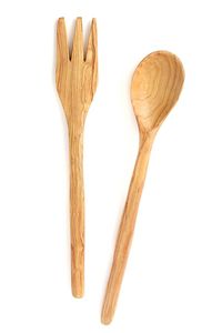 Trending American Style Acacia Wood Salad Server Spoon Fork Set Customized Color Resin Handle Eco-Friendly Dishwasher <b>Safe</b> <b>Tools</b> - Product Image 6
