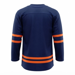 Camiseta de Hockey sobre Hielo Verde con Cuello en V, Manga Larga, Rayas, Poliéster que Absorbe la Humedad, Ropa para Hombre, Corte Regular, Todas las Temporadas - Product Image 3