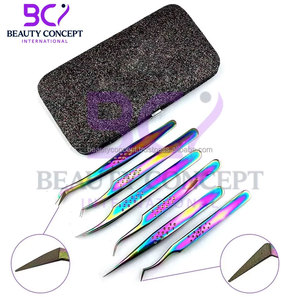 Pinzas Multifuncionales de Acero Inoxidable con Efecto Arcoíris, Serie Experta, para Extensión de Pestañas - Product Image 3