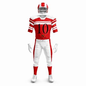 Ensemble d'uniformes de football américain rayés personnalisés pour hommes, maillot en mesh sublimé, pantalon rembourré, équipement sportif d'équipe, kit de jeu, vente OEM - Product Image 2