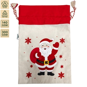 Pochette de Noël du Père Noël - 27x43x00 cm 140 GSM Coton Naturel avec Logo Personnalisé Teint 300 GSM Marque Personnalisée Taille Personnalisée OEM - Product Image 5