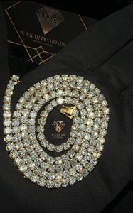 Premium Quality Tennis Necklace Moissanite Diamond 925 Silver Gold Plated VVS <b>Iced</b> <b>Out</b> Jewelry Party Wear Available For Sale - Product Image 6