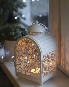 Faroles Cuadrados de Metal Dorado, Decoración Ecológica para Interiores, Bodas y Ramadán, con Arreglos Florales - Product Image 6