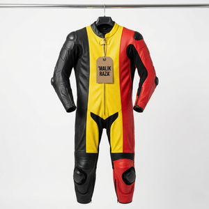 Traje de Motociclismo de Cuero Hecho a Mano de Grado Profesional, Talla y Logotipo Personalizados - Product Image 6