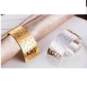 <b>Wedding</b> Dinner Table Top Decoration Tree Design Rounded Napkin Ring Brass Metal Golden Finishing <b>Tissue</b> Holder Ring - Product Image 4