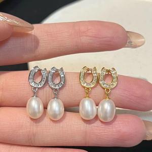 Pendientes de Plata S925 con Perlas Edison de Agua Dulce de 10-11 mm, Diseño de Joyería Clásico, Versátil y con Encanto Exquisito - Product Image 2