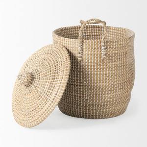 Juego de 3 cestas de almacenamiento de mimbre con tapas, cestas de almacenamiento hechas a mano, venta al por mayor, ecológicas, hechas en Vietnam - Product Image 5