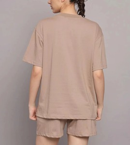 Ensemble deux pièces d'été personnalisé style Y2K rose vif pour femme, composé d'un crop top sexy en velours 100% coton et d'un short au-dessus du genou - Product Image 5