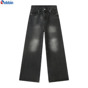 Pantalones Vaqueros a Cuadros de Cintura Alta Holgados con Efecto Desgastado de Alta Calidad para Hombre al por Mayor, Transpirables, con Cintura Elástica y Ajuste Holgado - Product Image 3