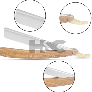Nouveautés Rasoir de sécurité pour homme Hooper and Company Lame en acier inoxydable Manche en bois Noir Or Logo personnalisé durable Offre - Product Image 1