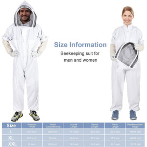 Traje de Apicultura con Velo Protector y Mangas Largas, Anti-Picaduras, Ventilado, para Manipulación de Abejas, Cosecha de Miel y Uso en Apicultura - Product Image 4