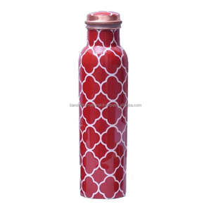 Botella de cobre de alta calidad con adhesivo y acabado pulido para beber y uso en la cocina, botella de cobre a prueba de fugas. - Product Image 2