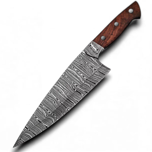 มีดเชฟเหล็กดามัสกัสลายบิดเกลียวเฉพาะตัว ขนาด 8 นิ้ว ใช้งานได้ทุกวัน สำหรับมืออาชีพ คมพิเศษ ใช้ได้ทั้งมือซ้ายและขวา ด้ามไม้พะยูง - Product Image 1