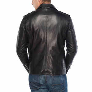 Meilleure Vente : Blouson de Moto en Cuir Noir pour Homme – Coupe Slim, Dernier Style, Vêtement Tendance Streetwear – Prix de Gros - Product Image 2