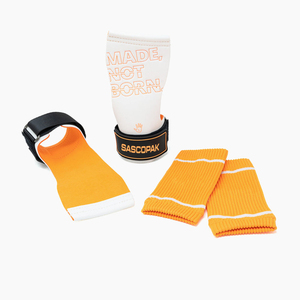 Juego de Muñequeras y Agarres para Crossfit Blancos y Grises, Más Suaves para Levantamiento de Pesas y Cross Training, con Magnesio Reforzado, OEM/ODM - Product Image 2