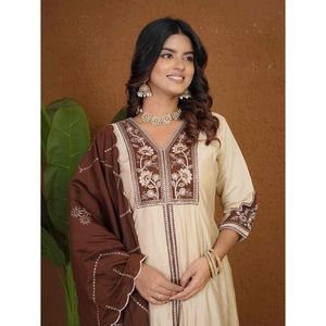 Anarkali <b>Kurti</b> Palazzo Dupatta Set for Women - Product Image 2