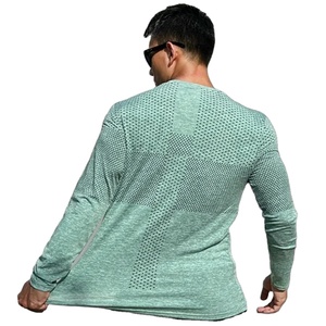 Camisetas Deportivas Personalizadas para Hombre, Manga Larga, Casuales, para Gimnasio, de Secado Rápido, Ecológicas, de Poliéster/Algodón, Transpirables - Product Image 2