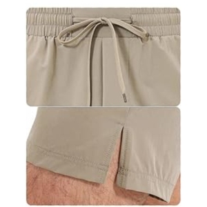 Men's Quick Dry Breathable 100% Cotton Bermuda Shorts <b>Elastic</b> Waist Side Pockets Solid Color Casual Style OEM Service - Product Image 4