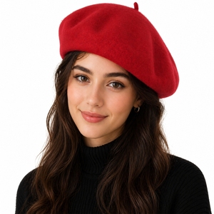 Unisex Custom Color <b>Beret</b> Cap Soft Wool Style French Hat Classic Casual Fashion Warm Elegant Headwear French Feel Classic Look - Product Image 5
