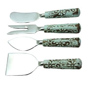 Juego de cubiertos de acero inoxidable con mango de junta de madera de resina, juego de tenedor de diseño elegante, juego de cubiertos de acero inoxidable de alta calidad - Product Image 4