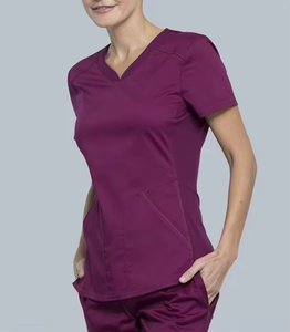 Hospital Uniforms Nurse Dental Salon Work Shirt Sets Silk Screen Printing LOGO Medical Zipper <b>Scrubs</b> Sets for Women - Product Image 3