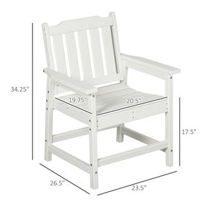 Poltrona da Esterno Impilabile in PP Bianco con Schienale a Doghe per Giardino, Prato e Aree Piscina - Product Image 3