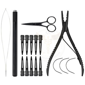 Kit d'outils pour extensions capillaires à coudre, pinces à extensions capillaires à 2 trous, pinces microlink, aiguille à boucle pour extensions capillaires - Product Image 2