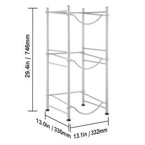 Portabottiglie d'acqua a 3 livelli per impieghi gravosi, in ferro, a fila singola, per bottiglie d'acqua da 5 galloni, porta 3 bottiglie a fila singola - Product Image 6