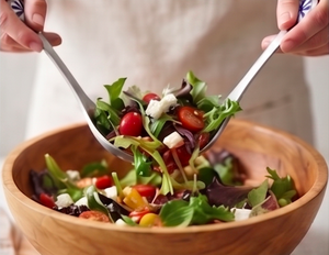 Pinwheel Ceramic Salad Server Duo Stainless Steel With Ceramic Inlay Cap Perfect for Home Kitchen Use and Hotel And Restaurants - Product Image 6