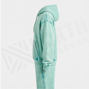 High Street Style Winter Men Hooded Acid <b>Wash</b> Tracksuit Custom Regular Fit Screen Printing Sportswear Activewear - Product Image 3