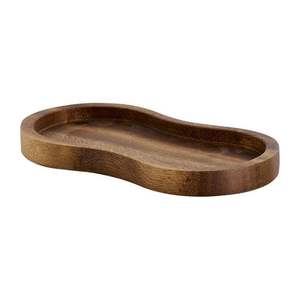 Plateau de service rond en bois avec poignées métalliques, design minimaliste, durable, vaisselle de cuisine, bois naturel, décoration Ramadan Eid - Product Image 6