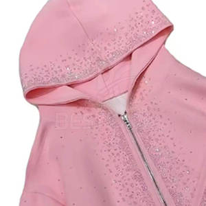 Women's Rhinestone Tracksuit Set with a Stylish Fit for Day-to-<b>Night</b> Fashion 100_ Cotton Women Track - Product Image 5