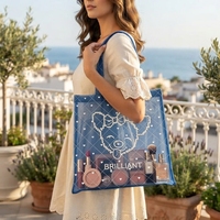 Sac fourre-tout en tulle brodé personnalisé avec logo, écologique, en maille, motif animal mignon, transparent, pour le shopping, cadeau de demoiselle d'honneur