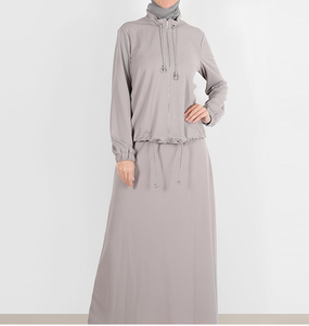 High Quality Ethnic Women Islamic Modest Tracksuits 2Pcs Set Breathable Full Zipper With Pockets Female Muslim Modest Track Suit - Product Image 1