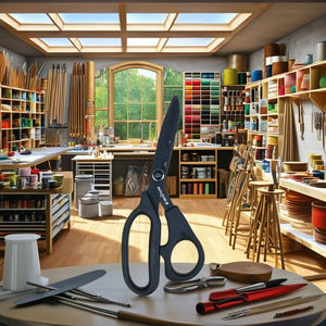 Tijeras de Costura con Hoja de Titanio de Precisión y Mango de Acero Inoxidable, 9 Pulgadas, Negras, para Uso Doméstico - Product Image 1