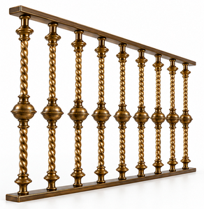 Rampe d'escalier torsadée classique de luxe, balustrade décorative ornée pour villas, hôtels et intérieurs haut de gamme - Product Image 3