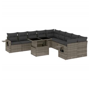 Conjunto de Sofás Modulares Grandes de Ratán PE Gris para Jardín, Colección Premium de Muebles para Exteriores - Product Image 2