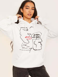 Sudadera con Capucha para Mujer, Estampado Serigrafiado, Poliéster y Algodón, Informal, con Diseño Gráfico, Logotipo Personalizado, Sudadera con Capucha de Moda Urbana - Product Image 3