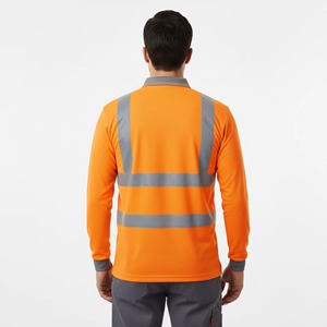 Camisa de Trabajo de Manga Larga con Botones, Ropa de Trabajo Reflectante de Alta Visibilidad, Uniforme para Hombre, Camisa Fluorescente Roja de Alta Visibilidad - Product Image 3