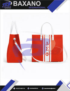 Sac fourre-tout en jute résistant à l'eau Delta Sigma Theta avec fermeture éclair, élégant sac à main à lettres grecques pour les membres de la sororité DST - Product Image 5