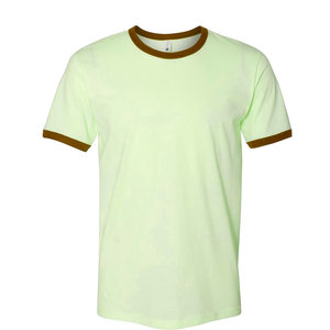 T-shirts en coton rayés décontractés et légers de qualité supérieure, style été, coupe ajustée, personnalisables OEM pour impression de logo, T-shirt Ringer pour femme - Product Image 1