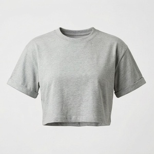 Camiseta Corta Personalizada de Color para Mujer, Material Premium, Ropa Casual de Moda con Manga Corta - Product Image 1