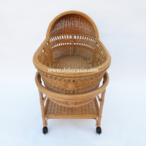 Cuna de Ratán Marrón Moderna de Primera Calidad, Ecológica, con Diseño Multifuncional para Recién Nacidos, para Dormitorio, Guardería, Uso en Hoteles - Product Image 2